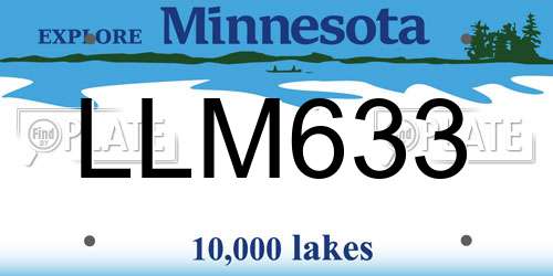 LLM633 Minnesota License Plate
