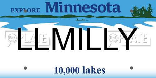 LLMILLY Minnesota License Plate