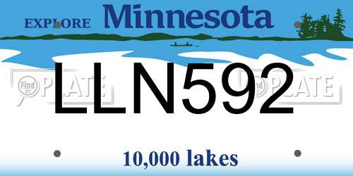 LLN592 Minnesota License Plate