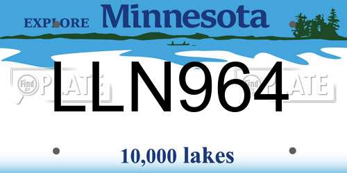 LLN964 Minnesota License Plate