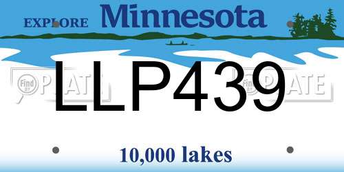 LLP439 Minnesota License Plate