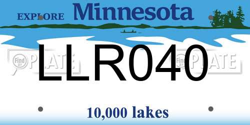 LLR040 Minnesota License Plate