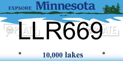 LLR669 Minnesota License Plate