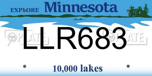 LLR683 Minnesota License Plate