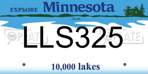 LLS325 Minnesota License Plate