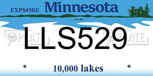 LLS529 Minnesota License Plate