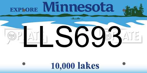 LLS693 Minnesota License Plate