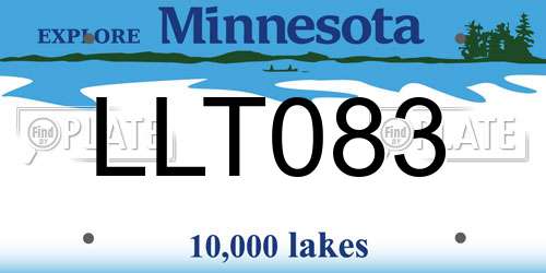 LLT083 Minnesota License Plate
