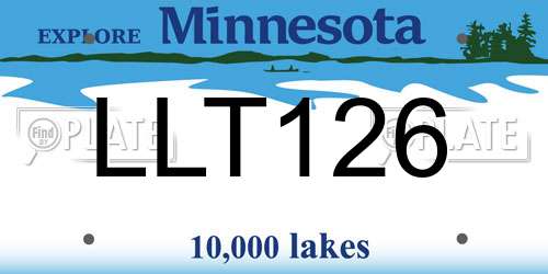 LLT126 Minnesota License Plate