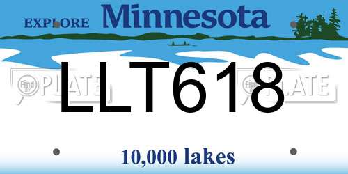 LLT618 Minnesota License Plate