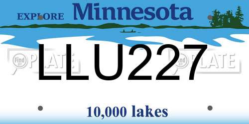 LLU227 Minnesota License Plate