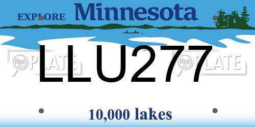 LLU277 Minnesota License Plate