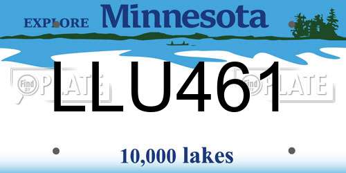 LLU461 Minnesota License Plate