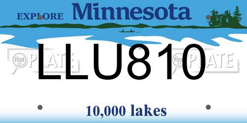 LLU810 Minnesota License Plate