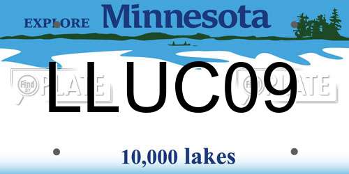 LLUC09 Minnesota License Plate