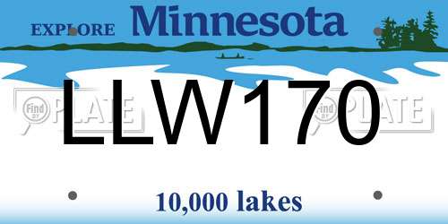 LLW170 Minnesota License Plate