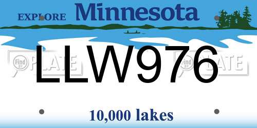 LLW976 Minnesota License Plate