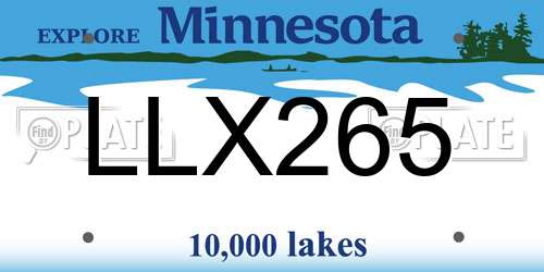 LLX265 Minnesota License Plate