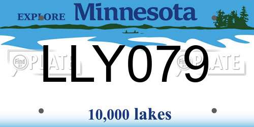 LLY079 Minnesota License Plate