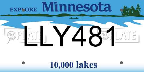 LLY481 Minnesota License Plate