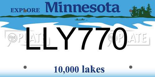 LLY770 Minnesota License Plate