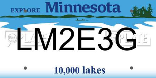 LM2E3G Minnesota License Plate