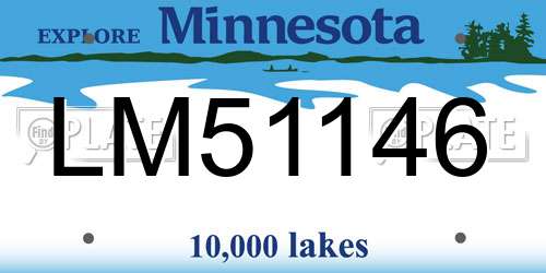 LM51146 Minnesota License Plate
