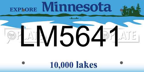 LM5641 Minnesota License Plate