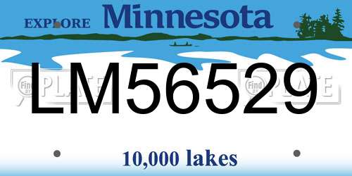 LM56529 Minnesota License Plate