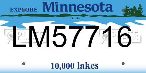 LM57716 Minnesota License Plate