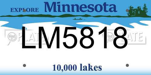 LM5818 Minnesota License Plate