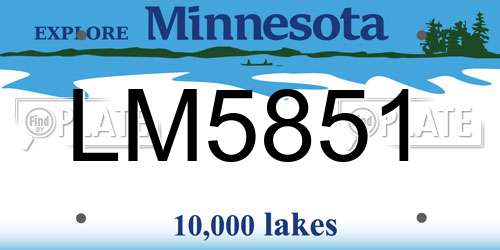 LM5851 Minnesota License Plate