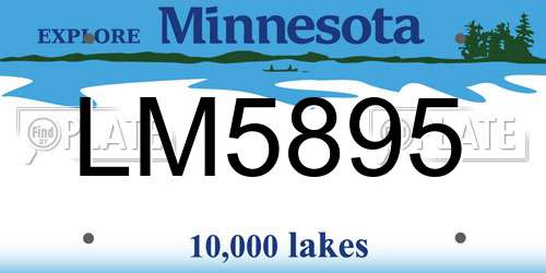 LM5895 Minnesota License Plate