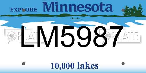 LM5987 Minnesota License Plate