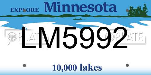 LM5992 Minnesota License Plate