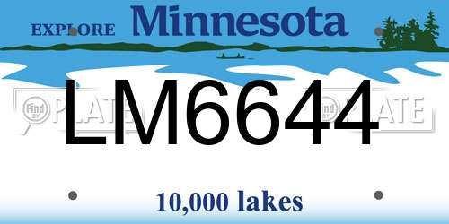LM6644 Minnesota License Plate