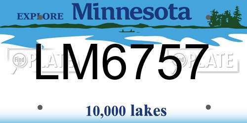 LM6757 Minnesota License Plate