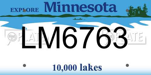 LM6763 Minnesota License Plate