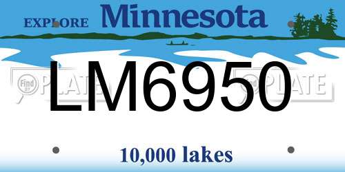 LM6950 Minnesota License Plate