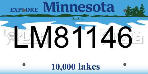 LM81146 Minnesota License Plate