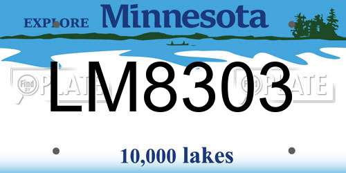LM8303 Minnesota License Plate