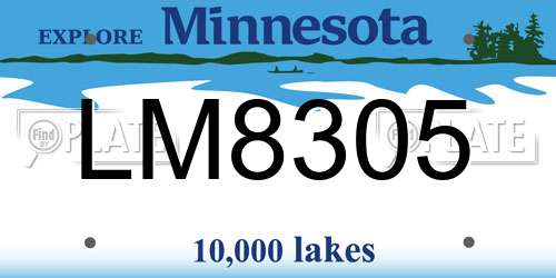 LM8305 Minnesota License Plate