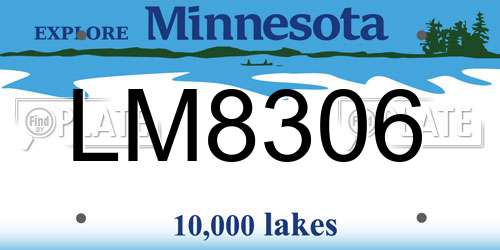 LM8306 Minnesota License Plate