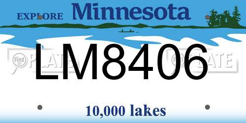 LM8406 Minnesota License Plate