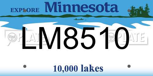 LM8510 Minnesota License Plate