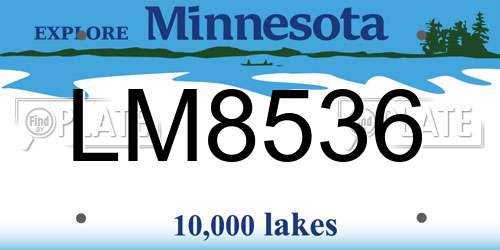 LM8536 Minnesota License Plate
