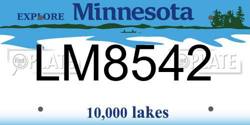 LM8542 Minnesota License Plate