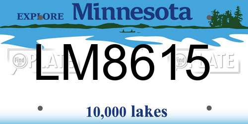 LM8615 Minnesota License Plate