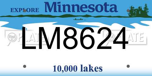 LM8624 Minnesota License Plate
