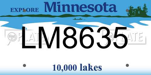 LM8635 Minnesota License Plate